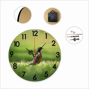 Bird In High Park Grass Wall Clock