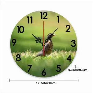 Bird In High Park Grass Wall Clock