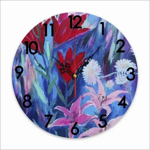 Lilies In The Evening Wall Clock