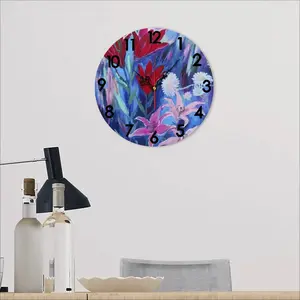 Lilies In The Evening Wall Clock