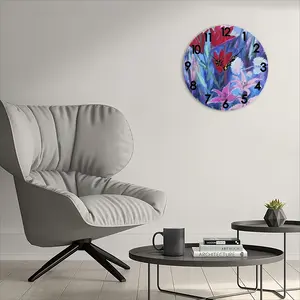 Lilies In The Evening Wall Clock