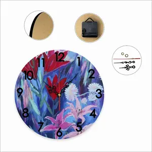 Lilies In The Evening Wall Clock