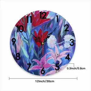 Lilies In The Evening Wall Clock