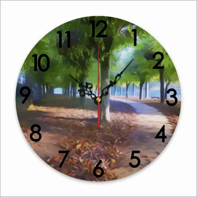 Waterfront Trees Alley Wall Clock