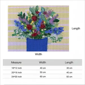 Blue Vase Round Diamond Painting (Multi-Size, Horizontal)