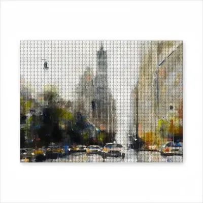 Another Rainy Day Over Manhattan Round Diamond Painting (Multi-Size, Horizontal)