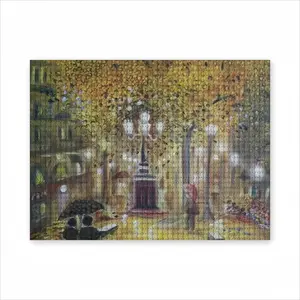 Barcelona On A Rainy Night Round Diamond Painting (Multi-Size, Horizontal)