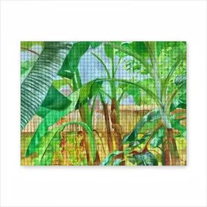 Backyard Banana Trees Round Diamond Painting (Multi-Size, Horizontal)