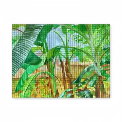 Backyard Banana Trees Round Diamond Painting (Multi-Size, Horizontal)