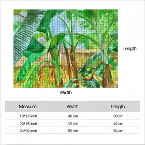 Backyard Banana Trees Round Diamond Painting (Multi-Size, Horizontal)