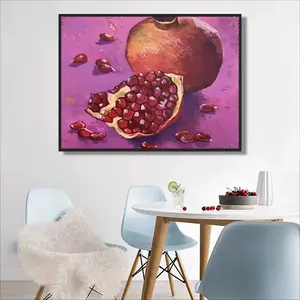 Pomegranate Part 2(Pink) Round Diamond Painting (Multi-Size, Horizontal)