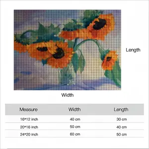 Sunflowers Round Diamond Painting (Multi-Size, Horizontal)