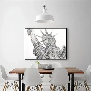 The Statue Of Liberty Round Diamond Painting (Multi-Size, Horizontal)