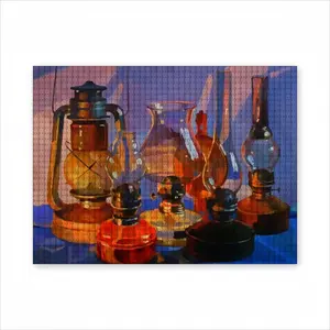 Still Life With Kerosene Lamps Round Diamond Painting (Multi-Size, Horizontal)