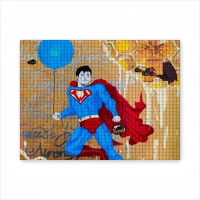 Winnieman - Superman Gold Honey Round Diamond Painting (Multi-Size, Horizontal)