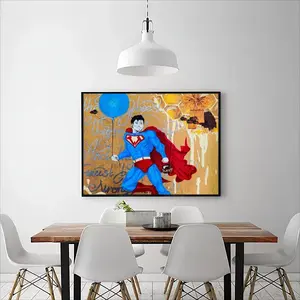 Winnieman - Superman Gold Honey Round Diamond Painting (Multi-Size, Horizontal)