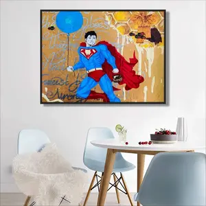 Winnieman - Superman Gold Honey Round Diamond Painting (Multi-Size, Horizontal)