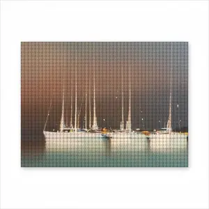 Sailboats In Thunderstorm Round Diamond Painting (Multi-Size, Horizontal)