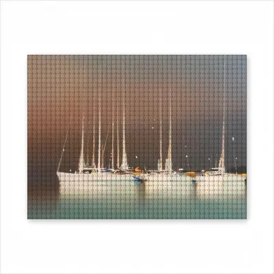 Sailboats In Thunderstorm Round Diamond Painting (Multi-Size, Horizontal)