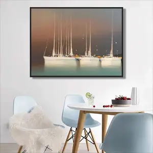 Sailboats In Thunderstorm Round Diamond Painting (Multi-Size, Horizontal)