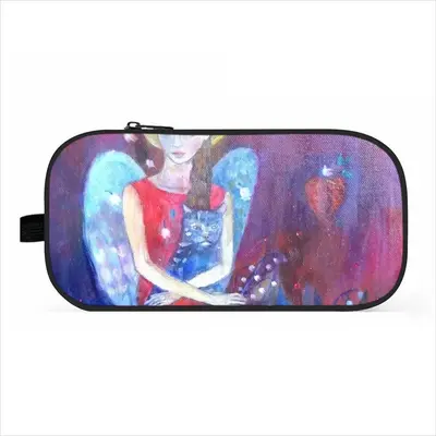 Angel With Cat Pencil Case Bags (Bilayer)