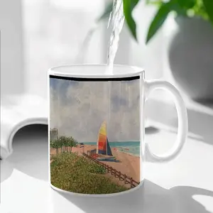 Sailboat On Miami Beach Mug Cup