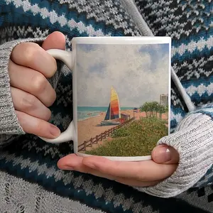 Sailboat On Miami Beach Mug Cup