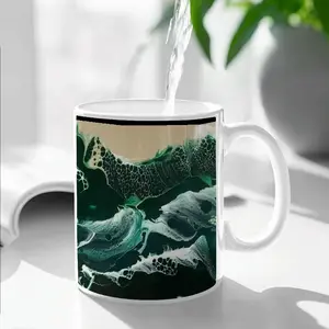 Green Waves Mug Cup