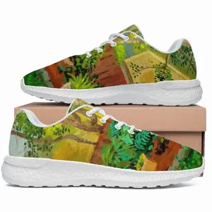 Men Backyard Garden With Yellow House Popcorn Shoes