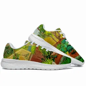 Men Backyard Garden With Yellow House Popcorn Shoes