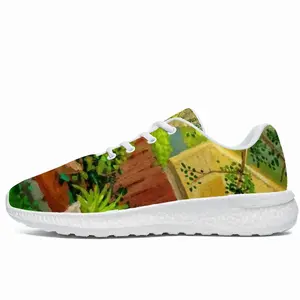 Men Backyard Garden With Yellow House Popcorn Shoes