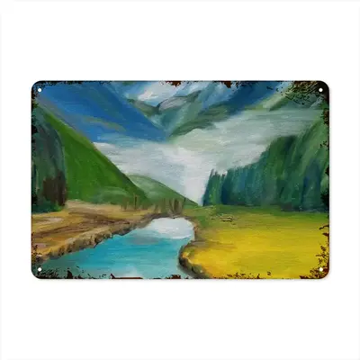 Beauty Of Lake Retro Iron Painting (Horizontal)