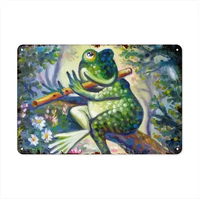 Frog Song Retro Iron Painting (Horizontal)