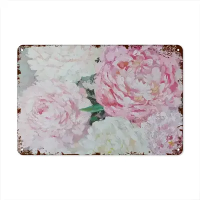 Large Peony Palette Knife Retro Iron Painting (Horizontal)