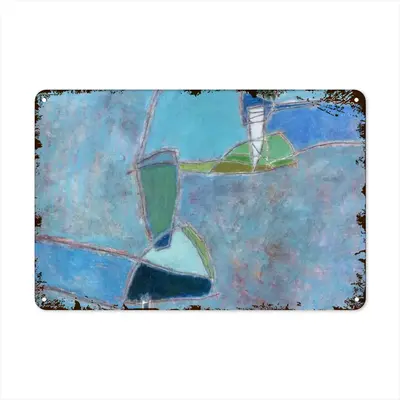 Blue And Turquoise Retro Iron Painting (Horizontal)