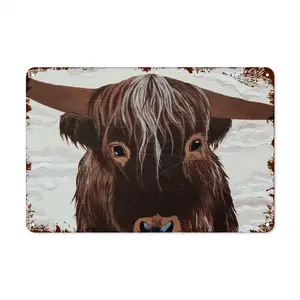 Bull - Red Bull Taurus Animals Buffalo Wild Retro Iron Painting (Horizontal)