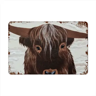 Bull - Red Bull Taurus Animals Buffalo Wild Retro Iron Painting (Horizontal)