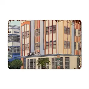 The Majestic Hotel South Beach Retro Iron Painting (Horizontal)