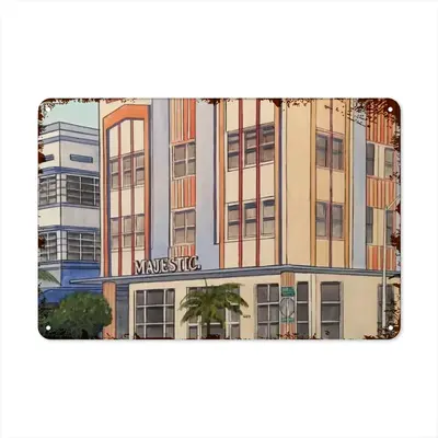 The Majestic Hotel South Beach Retro Iron Painting (Horizontal)