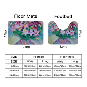 Lilies On White Toilet Mats (Multi-Size)