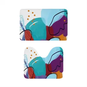 Orange Joy And Cerulean Skies Toilet Mats (Multi-Size)