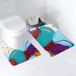 Orange Joy And Cerulean Skies Toilet Mats (Multi-Size)