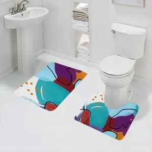 Orange Joy And Cerulean Skies Toilet Mats (Multi-Size)