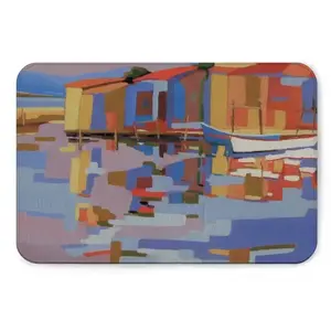 A Small Fishing Harbor In Southern France Flannel Mats Carpet (Multi-Size)