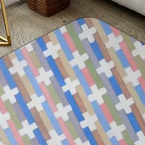 White Crosses Flannel Mats Carpet (Multi-Size)