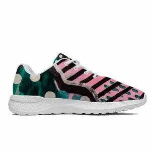 Men Pink Green Black Abstract Popcorn Shoes