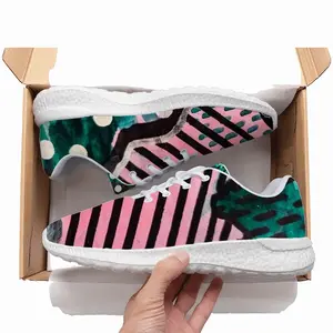 Men Pink Green Black Abstract Popcorn Shoes