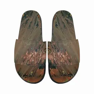 Men Bronze Abstraction Slip On Slippers