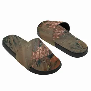 Men Bronze Abstraction Slip On Slippers