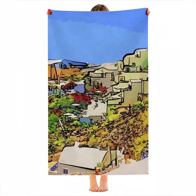 Santorini View Of Oia Beach Towel